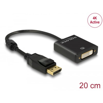 Delock Adapter DisplayPort 1.2 male  DVI female 4K Active black
