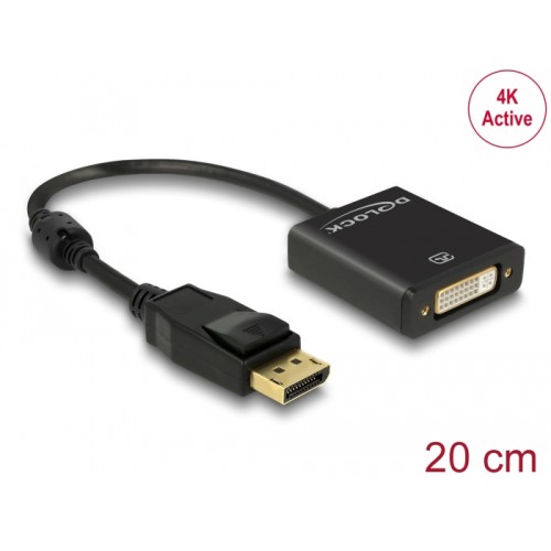 Delock Adapter DisplayPort 1.2 male  DVI female 4K Active black