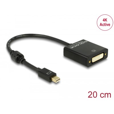 Delock Adapter mini DisplayPort 1.2 male  DVI female 4K Active black