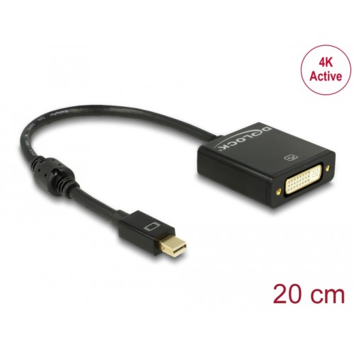 Delock Adapter mini DisplayPort 1.2 male  DVI female 4K Active black