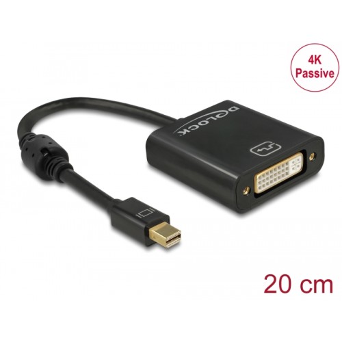 Delock Adapter mini DisplayPort 1.2 male  DVI female 4K Passive black