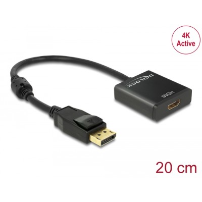 Delock Adapter DisplayPort 1.2 male-HDMI female 4K Active black