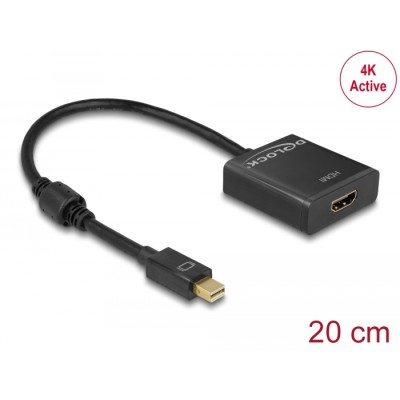 Delock Adapter mini DisplayPort 1.2 male  HDMI female 4K Active black