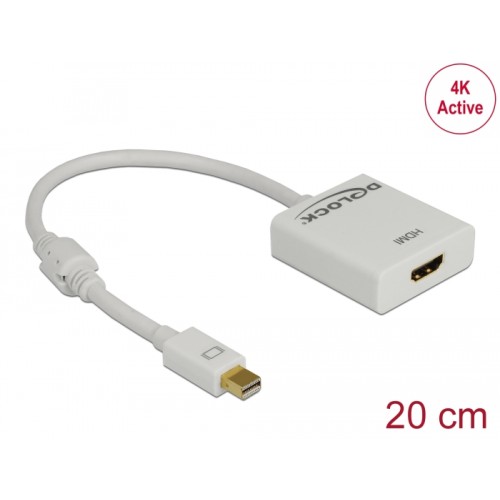Delock Adapter mini DisplayPort 1.2 male  HDMI female 4K Active white