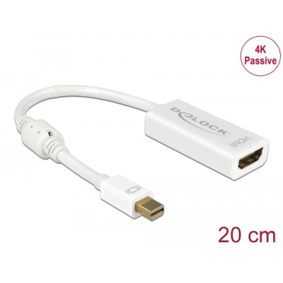 Delock Adapter mini DisplayPort 1.2 male  HDMI female 4K Passive white