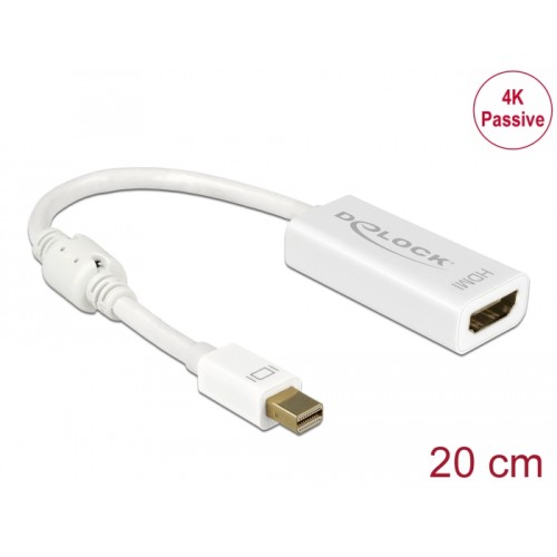 Delock Adapter mini DisplayPort 1.2 male  HDMI female 4K Passive white
