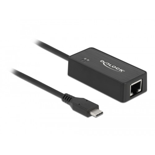 Delock Adapter SuperSpeed USB (USB 3.1 Gen 1) with USB Type-C™ male > Gigabit LAN 10/100/1000 Mbps