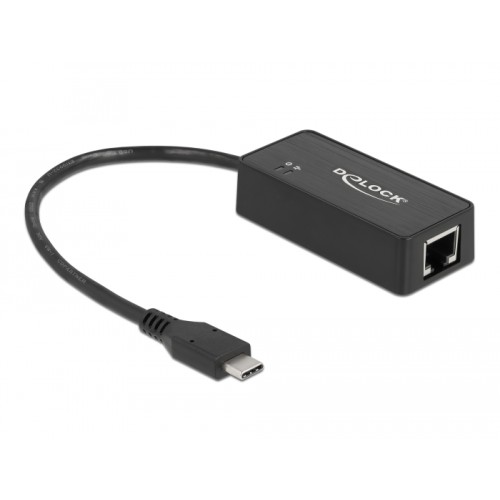 Delock Adapter SuperSpeed USB (USB 3.1 Gen 1) with USB Type-C™ male > Gigabit LAN 10/100/1000 Mbps