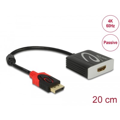 Delock Adapter DisplayPort 1.2 male  HDMI female 4K 60 Hz Passive black