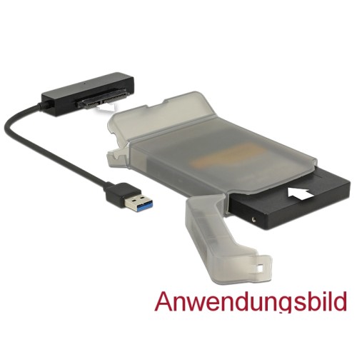 Delock Converter USB 3.0 Type-A male  SATA 6 Gb/s 22 pin with 2.5″ Protection Cover