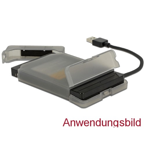 Delock Converter USB 3.0 Type-A male  SATA 6 Gb/s 22 pin with 2.5″ Protection Cover