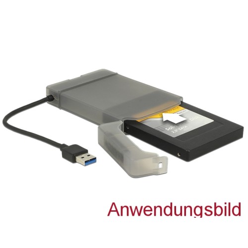 Delock Converter USB 3.0 Type-A male  SATA 6 Gb/s 22 pin with 2.5″ Protection Cover