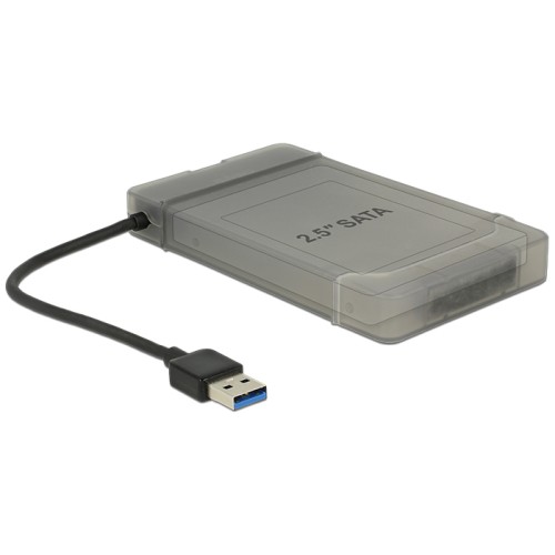 Delock Converter USB 3.0 Type-A male  SATA 6 Gb/s 22 pin with 2.5″ Protection Cover