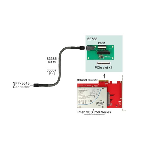 Delock Adapter SFF-8643  PCIe x4 with fixing plate