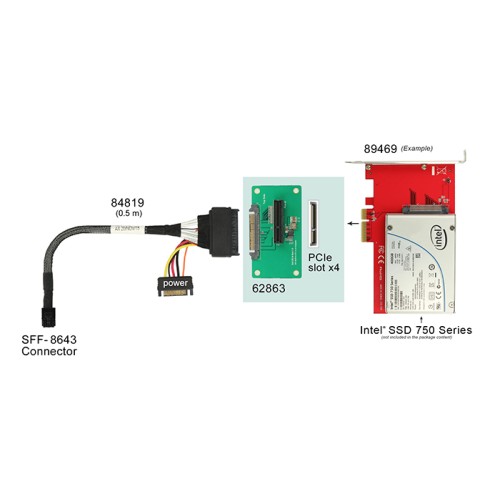 Delock Adapter U.2 SFF-8639  PCIe x4 with fixing plate