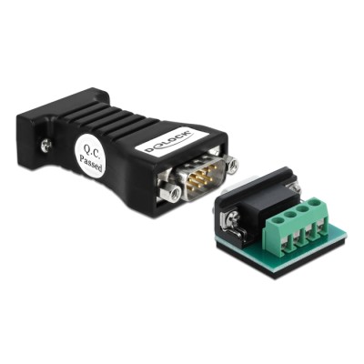 Delock Converter 1 x Serial RS-232 DB9 to 1 x Serial RS-485 with ESD protection 15 kV surge protection 600 W and extended temper