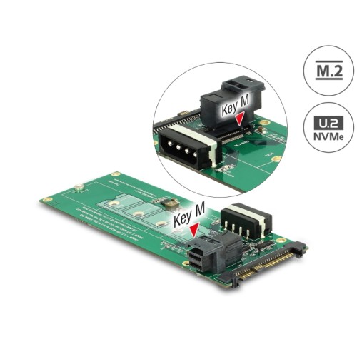 Delock Converter U.2 SFF-8639 / SFF-8643 NVMe  1 x M.2 Key M