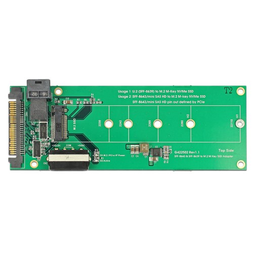Delock Converter U.2 SFF-8639 / SFF-8643 NVMe  1 x M.2 Key M