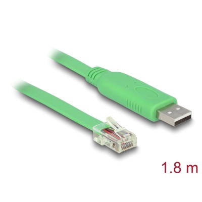 Delock Adapter USB 2.0 Type-A male  1 x Serial RS-232 RJ45 male 1.8 m
