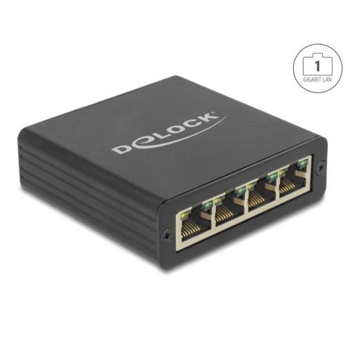 Delock USB Type-B Network Adapter Gigabit LAN 4 x RJ45