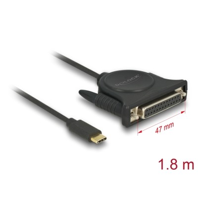 Delock Adapter USB Type-C™ 2.0 male > 1 x Parallel DB25 female