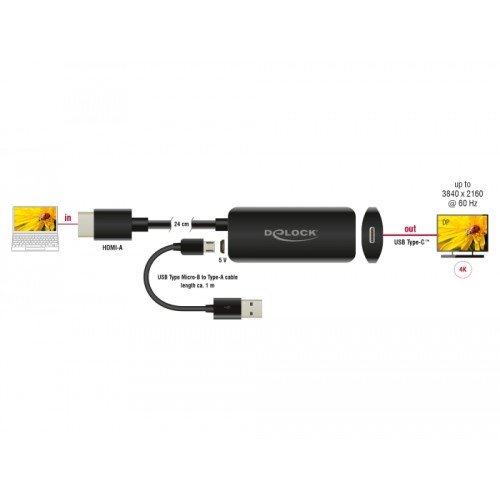 Adapter HDMI-A male to USB Type-C™ female (DP Alt Mode) 4K 60 Hz