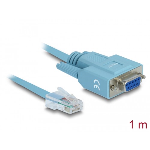 Delock Adapter RS-232 DB9 female  1 x Serial RS-232 RJ45 male 1 m