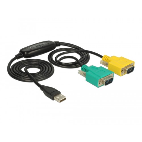 Delock Adapter USB 2.0 Type-A - 2 x Serial DB9 RS-232