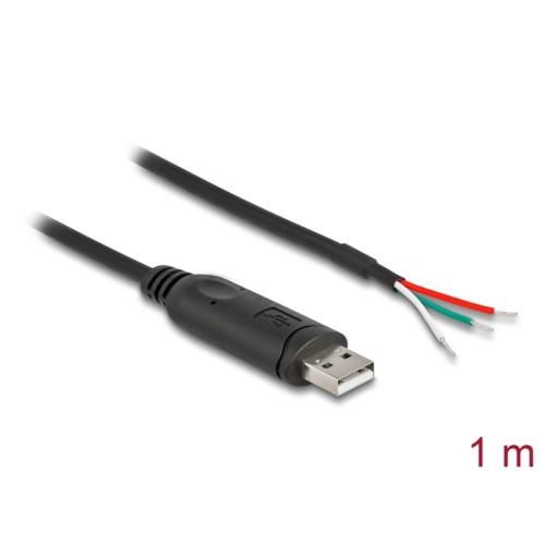 Delock Adapter Cable USB 2.0 Type-A to Serial RS-485 with 3 x open wire ends 1 m
