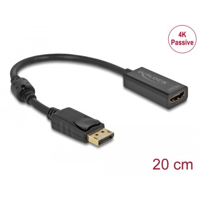 Delock Adapter DisplayPort 1.2 male to HDMI female 4K Passive black