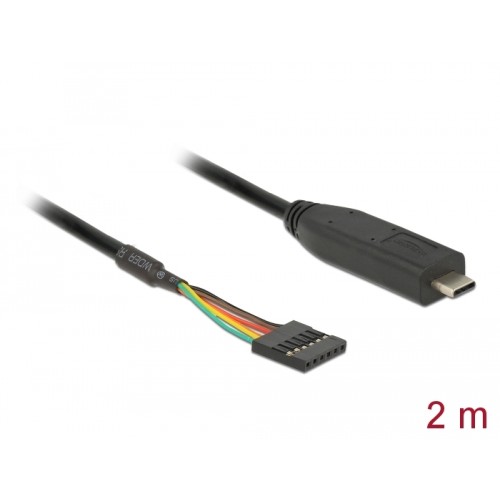 Delock Converter USB Type-C™ 2.0 male to LVTTL 6 pin pin header female 2.0 m