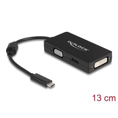 Delock Adapter USB Type-C™ Stecker > VGA / HDMI / DVI Buchse schwarz