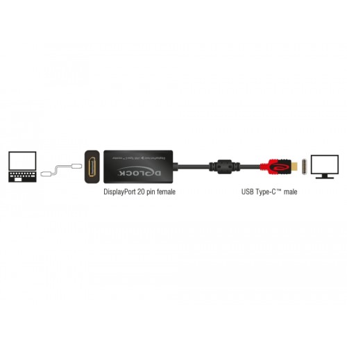 Delock DisplayPort Adapter for a USB Type-C™ monitor 4K 60 Hz