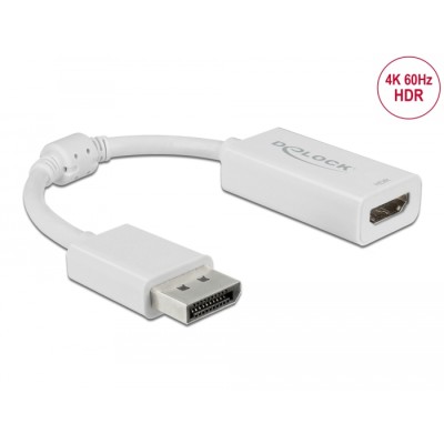 Delock DisplayPort 1.4 Adapter to HDMI 4K 60 Hz with HDR function Active white