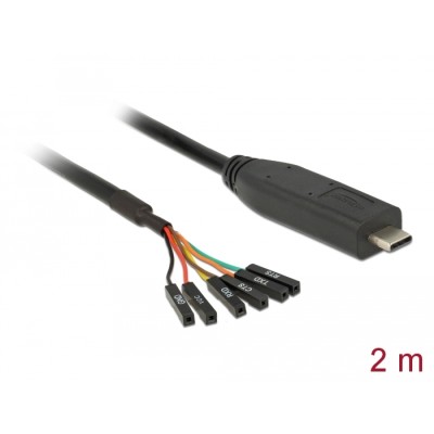 Delock Converter USB Type-C™ 2.0 male to LVTTL 3.3 V 6 pin pin header female separate 2.0 m