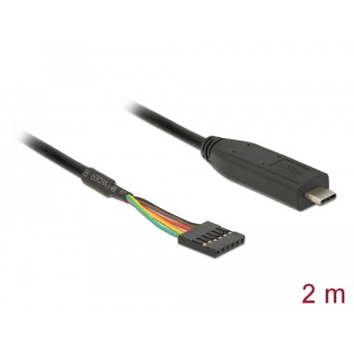 Delock Converter USB Type-C™ 2.0 male to TTL 5 V 6 pin pin header female 2.0 m