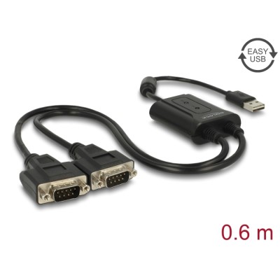 Delock USB 2.0 to 2 x serial RS-232 adapter