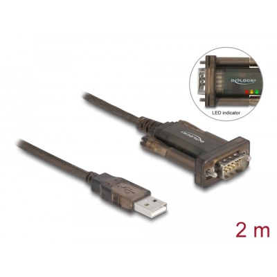 Delock Adapter USB 2.0 Type-A  1 x Serial DB9 RS-232