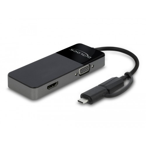 Delock USB 3.2 Gen 1 Adapter to 4K HDMI + VGA with Splitter function