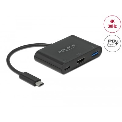 Delock USB Type-C™ Adapter to HDMI 4K 30 Hz with USB Type-A and USB Type-C™ PD