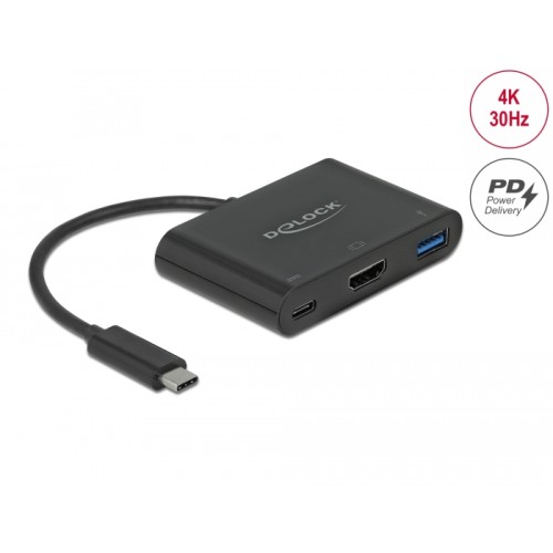 Delock USB Type-C™ Adapter to HDMI 4K 30 Hz with USB Type-A and USB Type-C™ PD