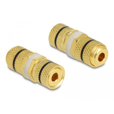 Delock Audio Adapter binding post to binding post for installation, black ring