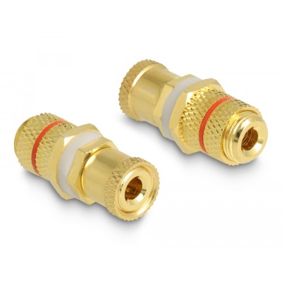 Delock Audio Adapter binding post to binding post for installation, red ring