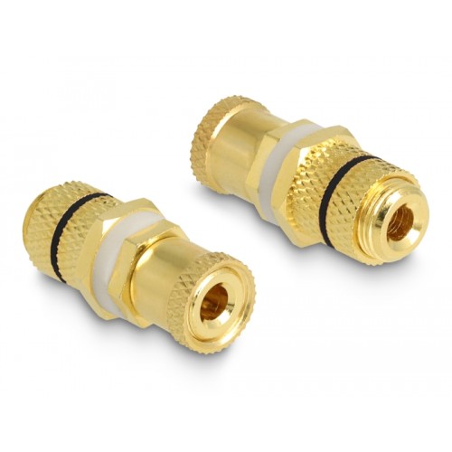 Delock Audio Adapter binding post to binding post for installation, black ring