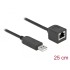 Delock Serial Connection Cable with FTDI chipset, USB 2.0 Type-A male to RS-232 RJ45 female 25 cm black