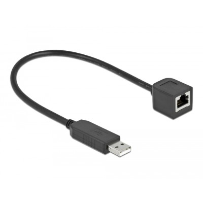 Delock Serial Connection Cable with FTDI chipset, USB 2.0 Type-A male to RS-232 RJ45 female 25 cm black 2