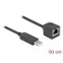 Delock Serial Connection Cable with FTDI chipset, USB 2.0 Type-A male to RS-232 RJ45 female 50 cm black