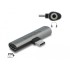 Delock Audio Adapter USB Type-C™ to Stereo Jack female and USB Type-C™ PD grey