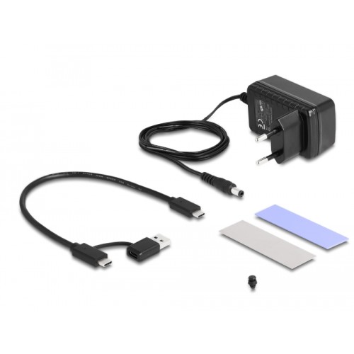Delock USB Type-C™ Converter for 1 x M.2 NVMe SSD + 1 x SATA SSD / HDD with Clone Function