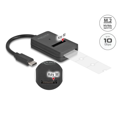 Delock Combo Converter for M.2 NVMe PCIe or SATA SSD with USB Type-C™ 10 Gbps
